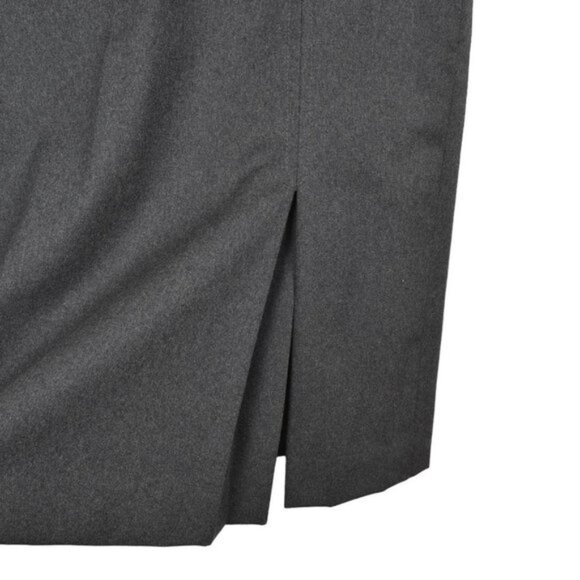 Vintage Allure Wool Grey  Midi Skirt Pencil Front Slit Size Medium - Picture 2 of 10